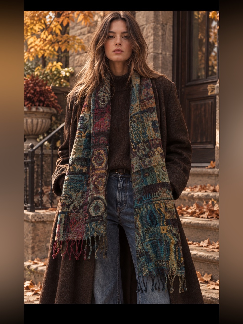 WILFRED - ARITZIA, the Multicolore Aztec scarf!
